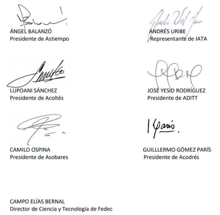 Gremios del sector turismo envían carta a la Presidencia de Colombia para la recuperación de la industria 4 Firmas gremios y empresarios turisticos