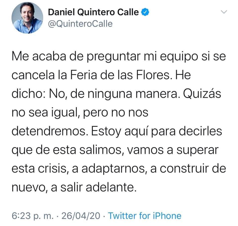 Medellín sí tendrá Feria de las flores, Daniel Quintero 3 Anuncio de Daniel Quintero sobre la feria de las flores