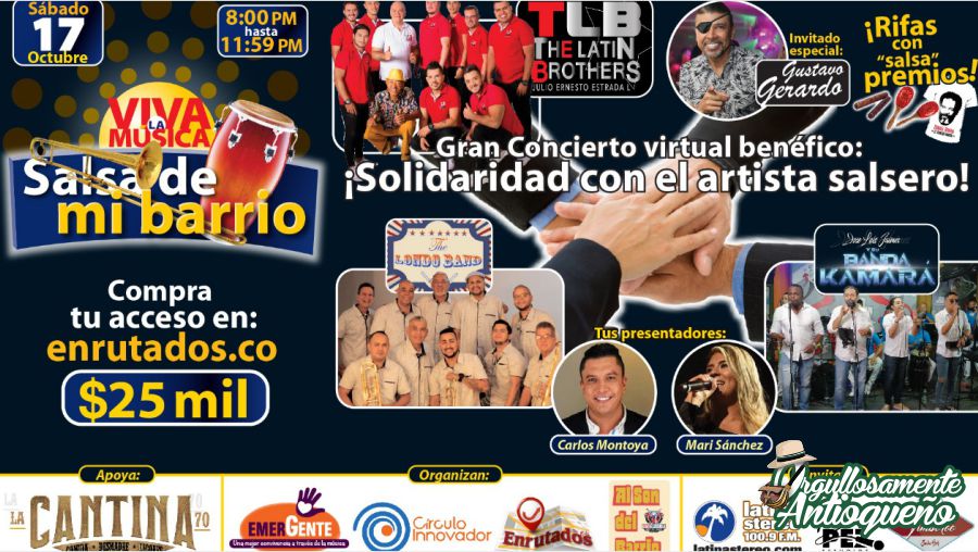 Viva la Música, Salsa de mi Barrio gran concierto virtual benéfico con el artista salsero 2 Viva la musica salsa de mi barrio