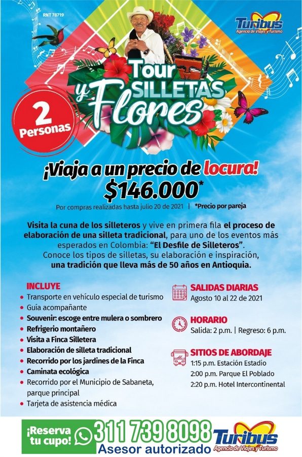 Tour silletas y flores Turibus