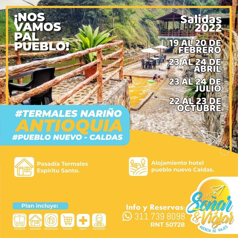 Tour termales Narino Antioquia 2022