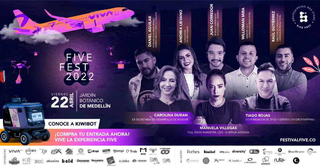 FIVE Fest el festival del comercio electrónico se toma a Medellín el viernes 22 de abril en el Jardín Botánico 2 Five fest 2022