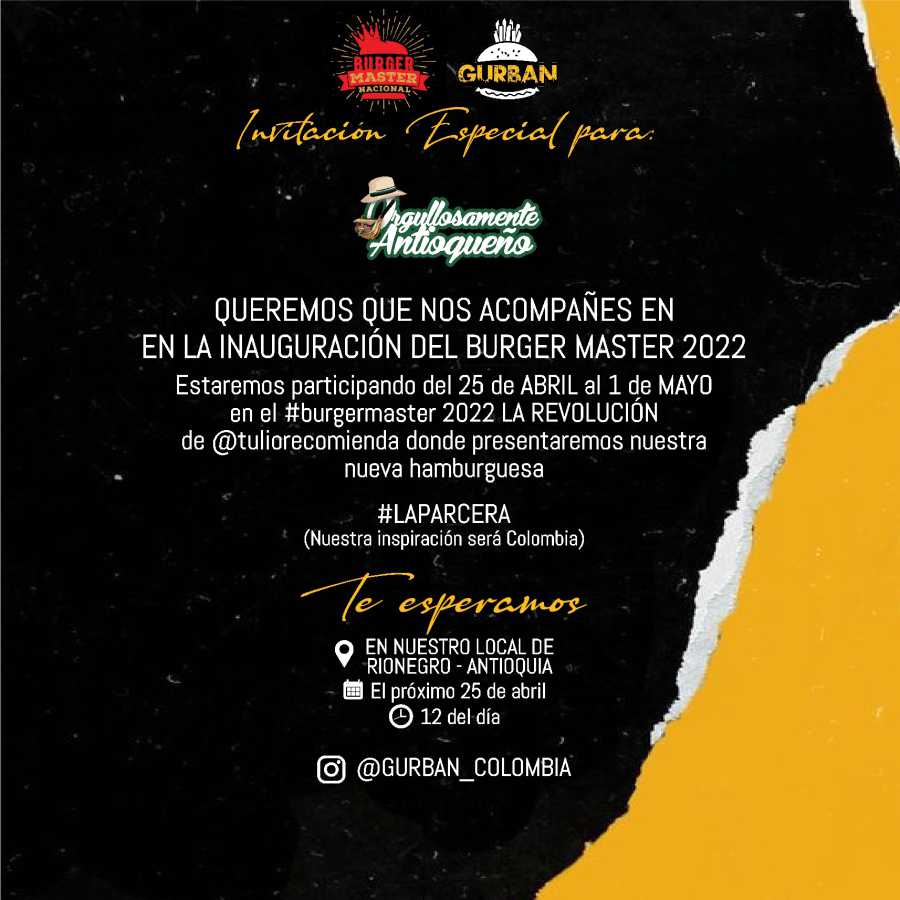 Invitacion inauguracion burger master