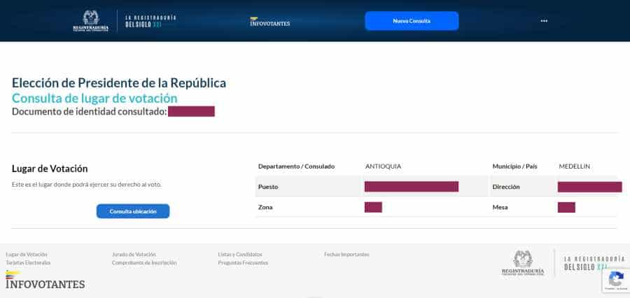 3 Consulta lugar de votacion