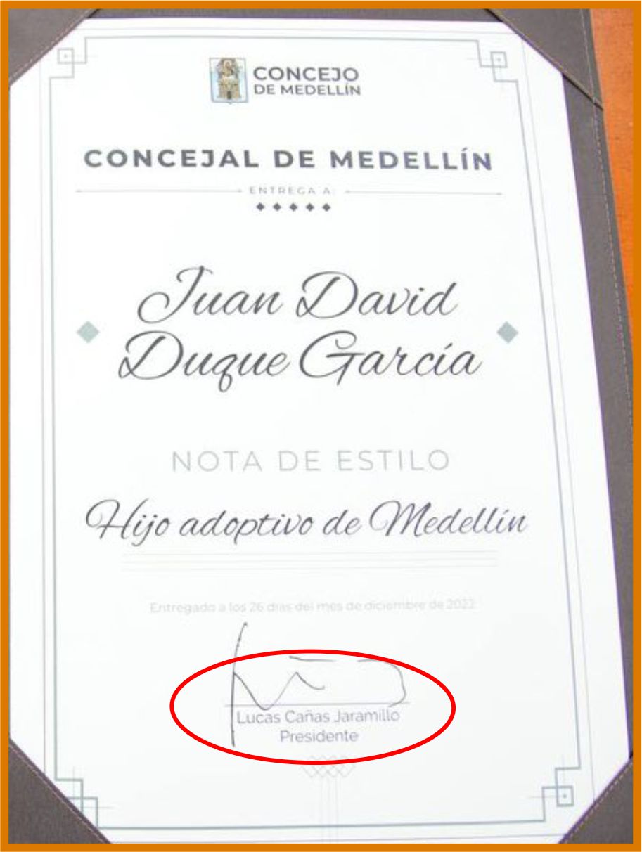 Titulo hijo adoptivo