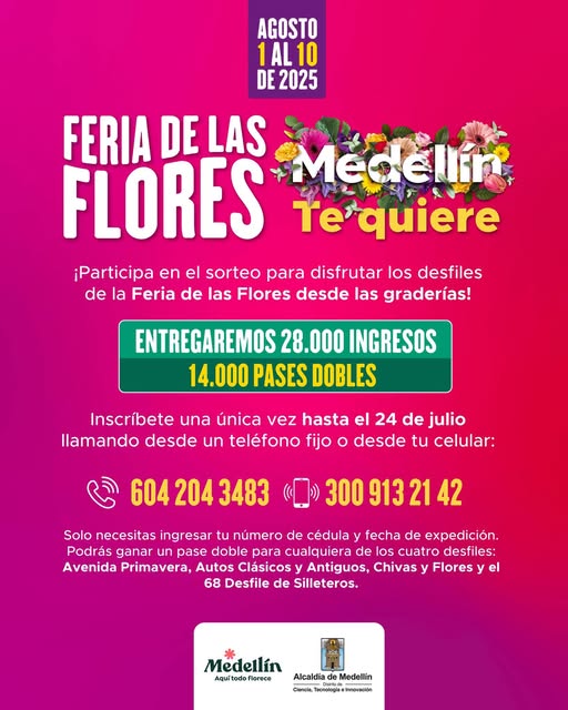¿Como obtener boletas gratis para las graderias de los desfiles de la Feria de las Flores