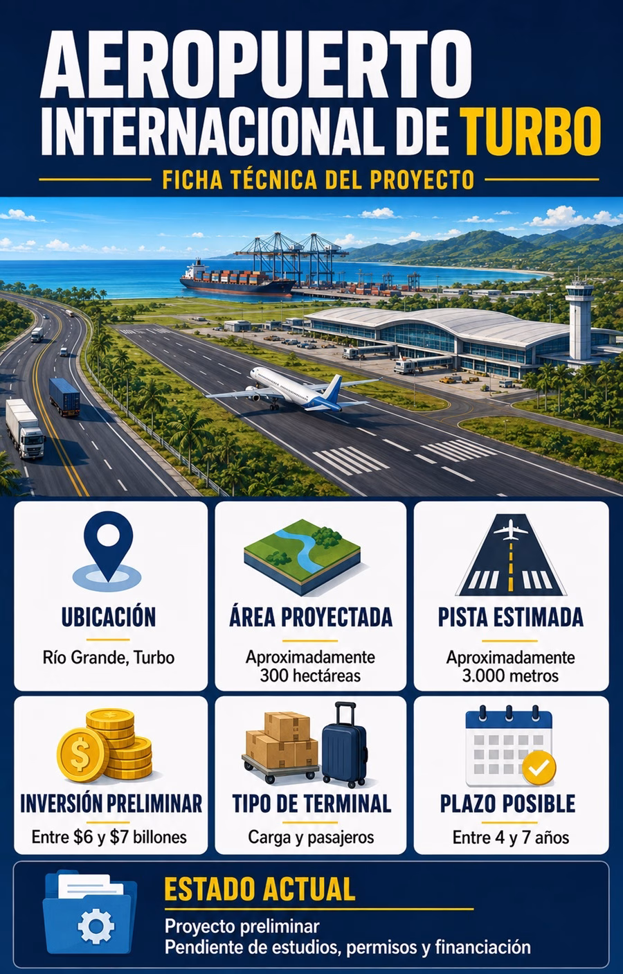 megaproyectos de Uraba infraestructura de Turbo Puerto Antioquia aeropuerto Rio Grande desarrollo logistico de Uraba