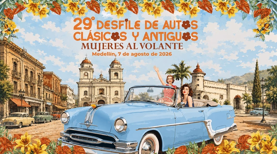 Desfile de Autos Clásicos y Antiguos 2026 en Medellín con la caravana Mujeres al Volante