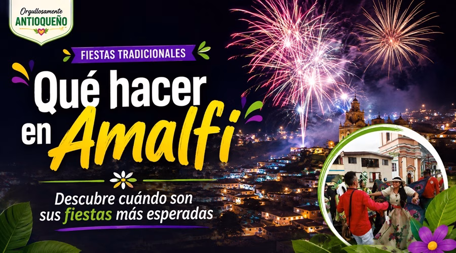 Inicio 6 Fiestas tradicionales de Amalfi Antioquia con fuegos artificiales y celebración popular