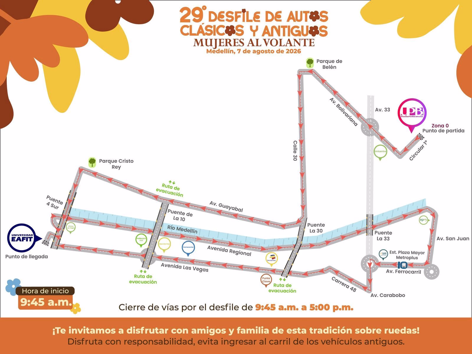 Recorrido oficial Desfile de Autos Clasicos y Antiguos 2026